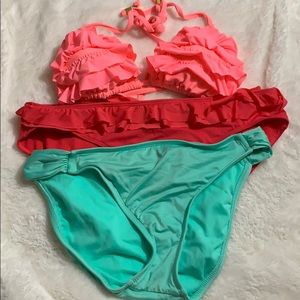 Swim Top With 2 Swim Bottoms